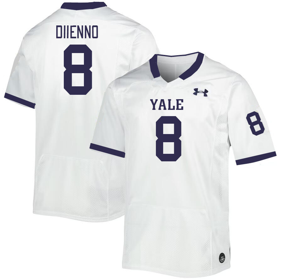 Men-Youth #8 Tyler DiIenno Yale Bulldogs 2023 College Football Jerseys Stitched Sale-White